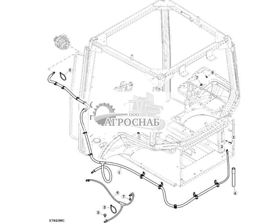 Жгут проводов кабины, кабель электропитания 